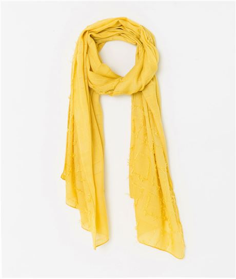 Foulard femme carrés fantaisies JAUNE