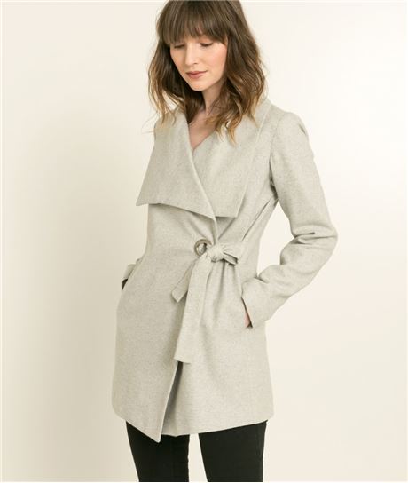 Manteau femme en laine GRIS CLAIR