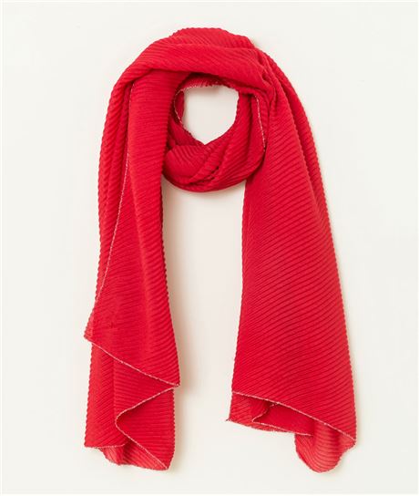 Foulard femme plissé détail lurex ROUGE