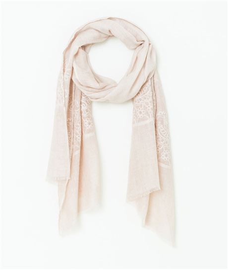 Foulard femme détail broderie ROSE
