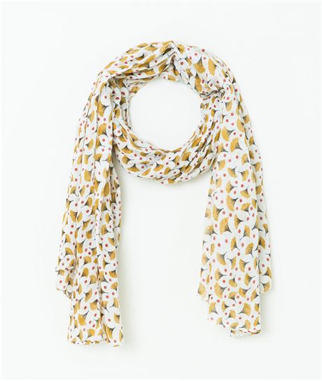 Foulard femme imprimé éventails MULTICOLORE
