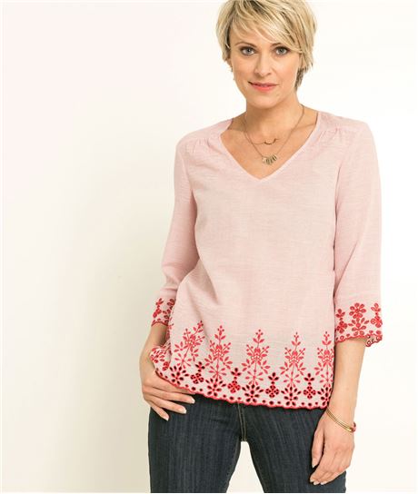Blouse femme manche 3/4 ROUGE
