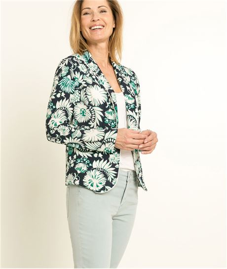 Veste fluide femme imprimée BLEU