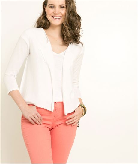 Gilet femme à pans BLANC