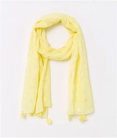 Etole femme imprimé palmiers JAUNE