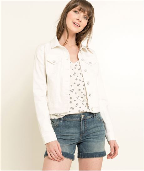 Veste femme en jean BLANC