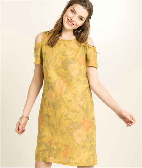 Robe imprimée en lin AMBRE