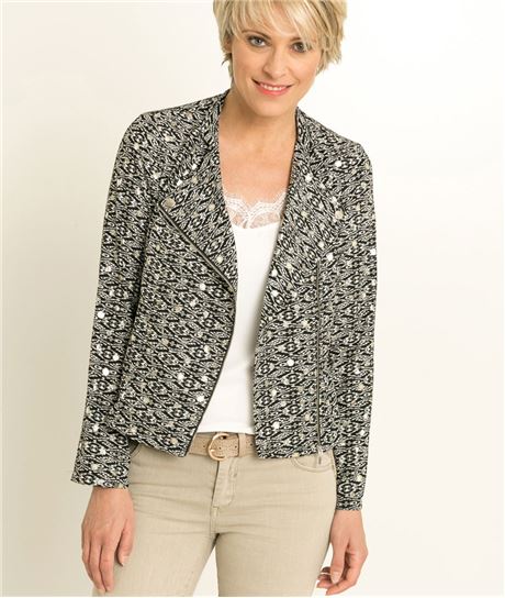 Veste femme fluide motifs irisés NOIR