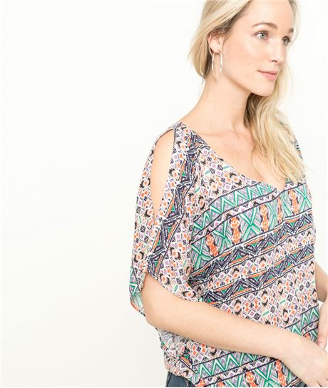 Blouse femme chauve souris ethnique IMPRIME