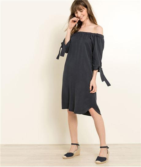 Robe épaules dénudées BLEU
