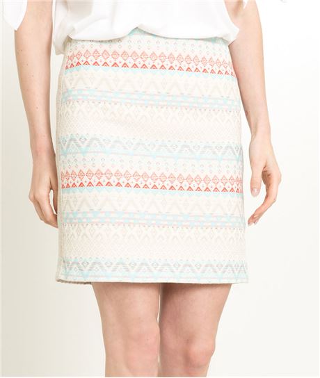 Jupe femme trapèze jacquard pastel MULTICOLORE