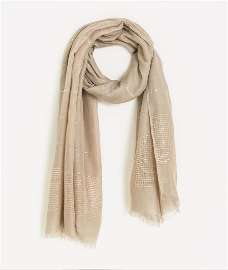 Foulard coloré avec sequins BEIGE