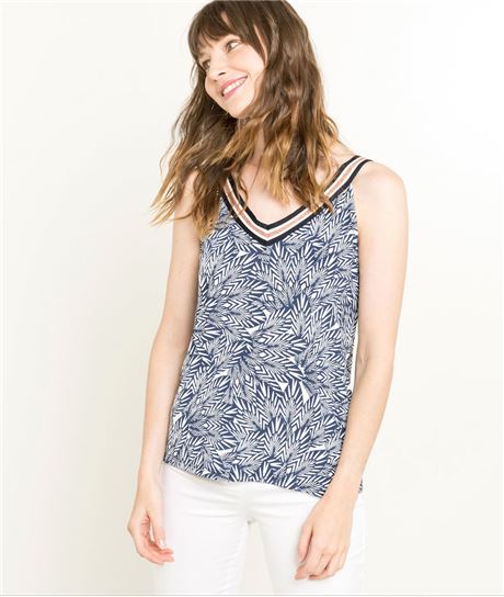 Top femme suspendu imprimé marine MARINE