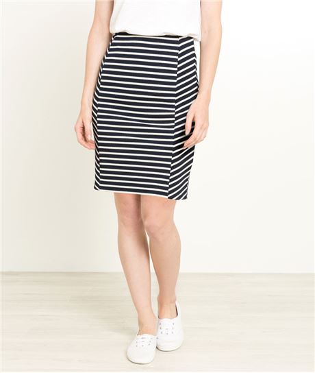 Jupe femme maille jacquard rayée RAYE MARINE