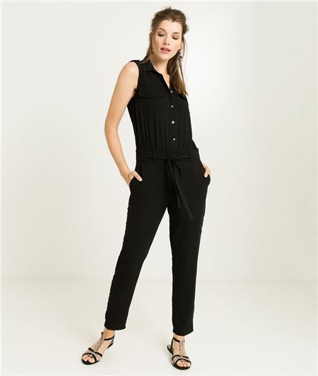 Combinaison femme noire sans manche NOIR