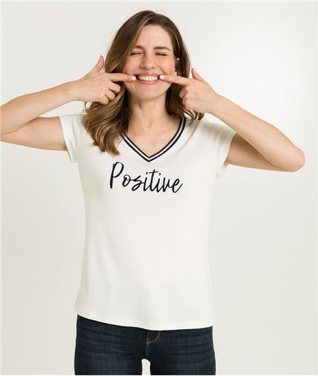 T-shirt femme message BLANC CASSE