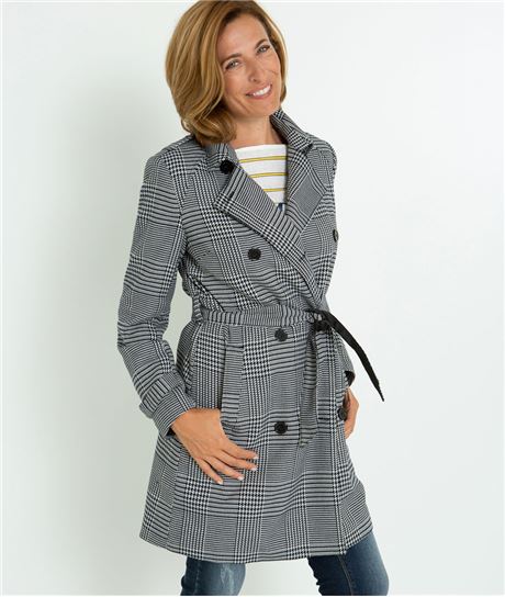 Trench femme à carreaux GRIS