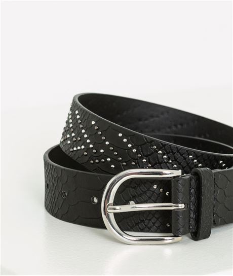 Ceinture femme avec studs argentés NOIR