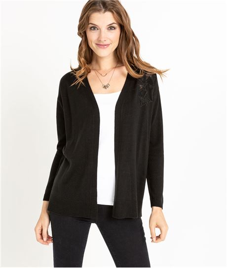 Gilet femme noir avec étoiles NOIR