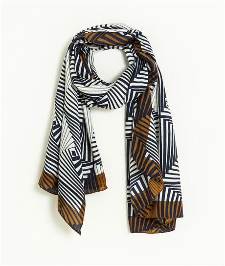 Foulard femme imprimé grapique BLEU
