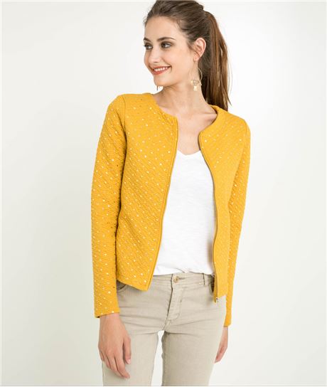Veste femme curry imprimé pois dorés CURRY