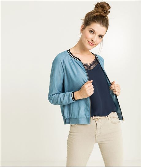 Bombers femme fluide bleu STONE