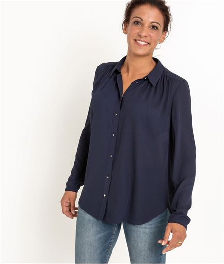 Chemisier femme marine avec fente MARINE