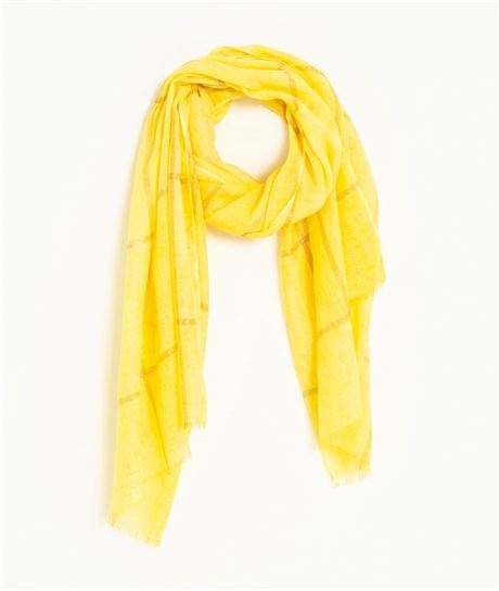 Foulard femme jaune avec carreaux JAUNE
