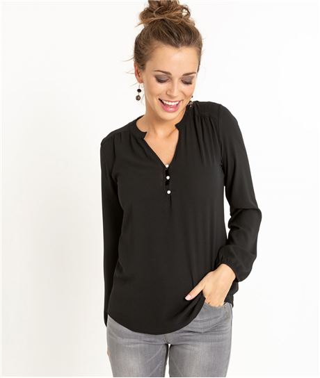T-shirt femme manches longues NOIR