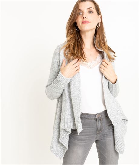 Gilet femme à pans gris clair GRIS CLAIR