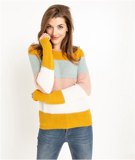 Pull femme couleurs rayé SAFRAN
