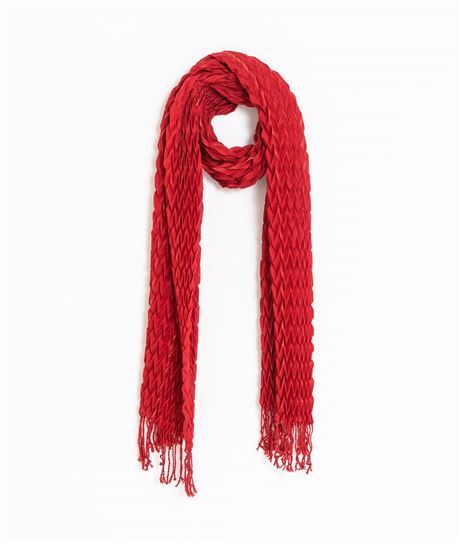 Foulard femme gaufré rouge ROUGE