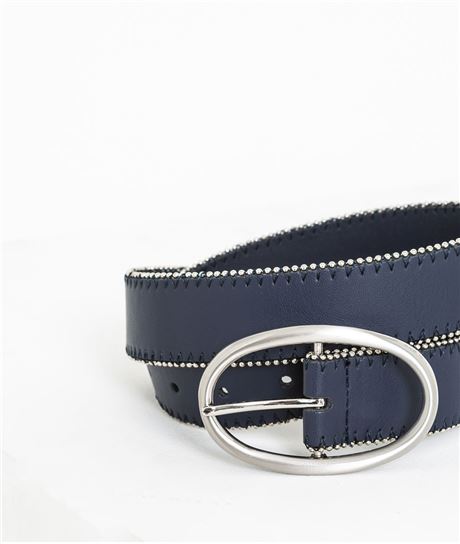 Ceinture femme marine avec bord argenté MARINE