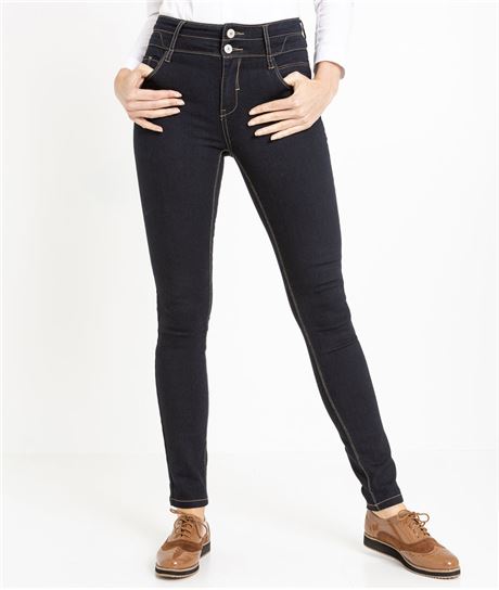Jean slim taille haute BLUE BLACK