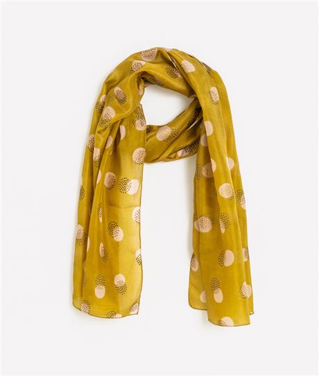 Foulard femme jaune 100% soie JAUNE