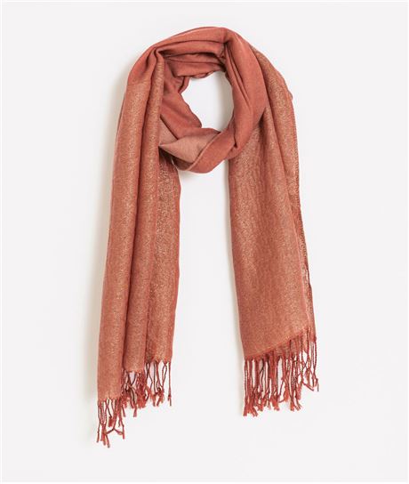Foulard femme coloré avec franges ROUGE