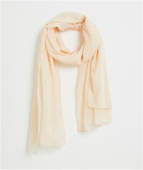 Foulard femme rose pâle à pois ROSE PALE