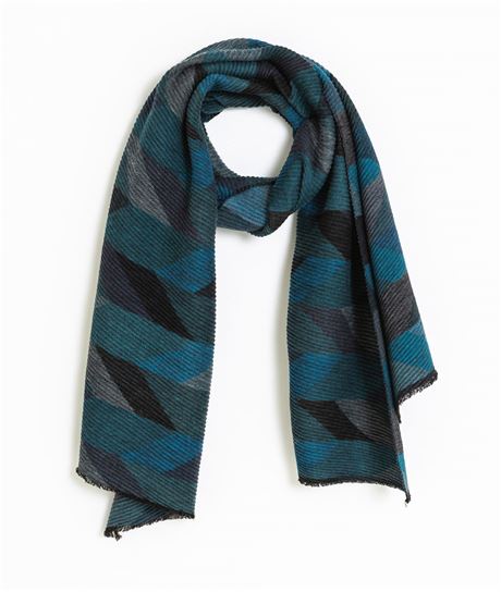 Echarpe femme motifs géométriques BLEU