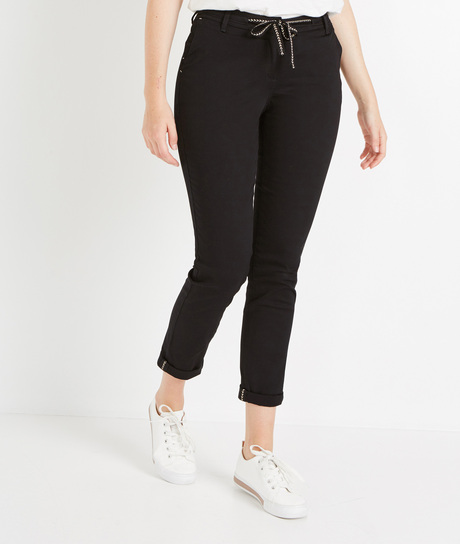 Pantalon chino avec ceinture NOIR