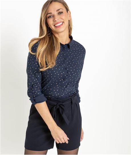 Chemisier femme structuré à motifs MARINE