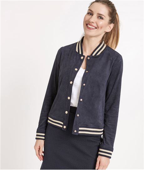 Bomber femme en suédine style teddy MARINE