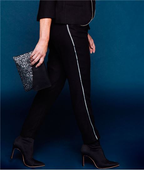 Pantalon femme fluide noir avec ceinture NOIR