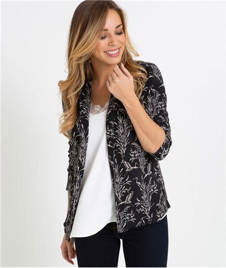 Veste tailleur femme imprimée NOIR