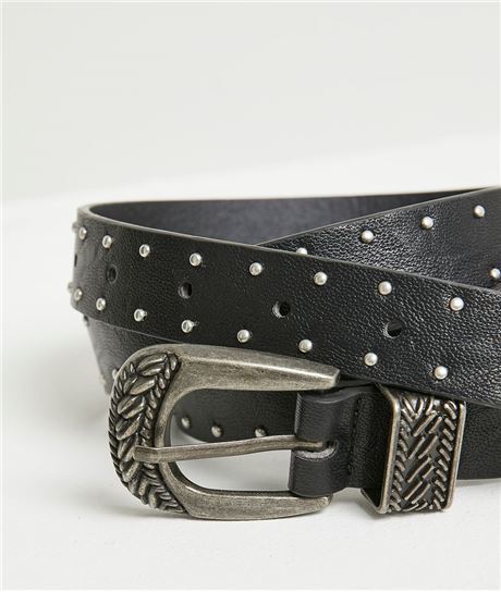 Ceinture femme cloutée à boucle NOIR