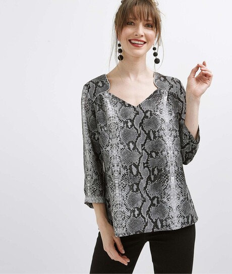 Blouse femme fluide effet python PEAU DE BETE