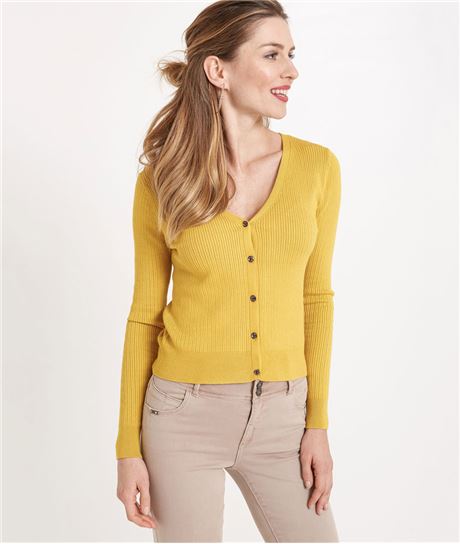 Gilet femme safran avec boutons SAFRAN