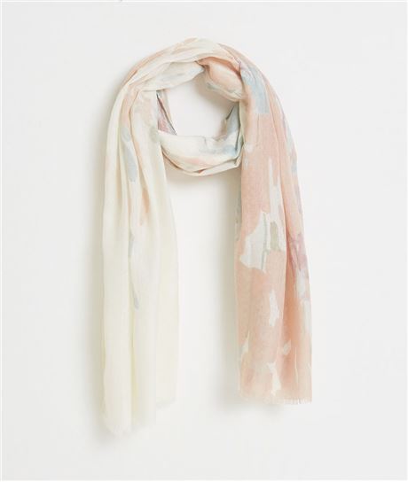 Foulard femme imprimé pastel ECRU