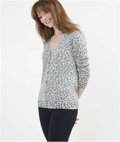 Gilet femme imprimé léopard BEIGE