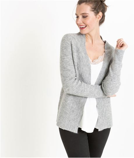Gilet femme gris tout doux GRIS