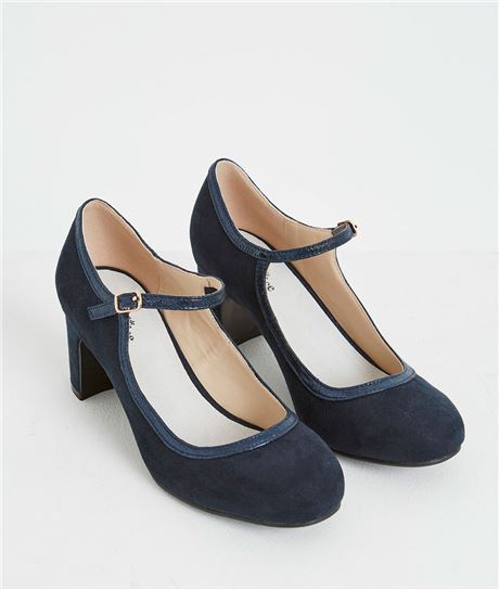 Chaussures femme babies à talon marine MARINE